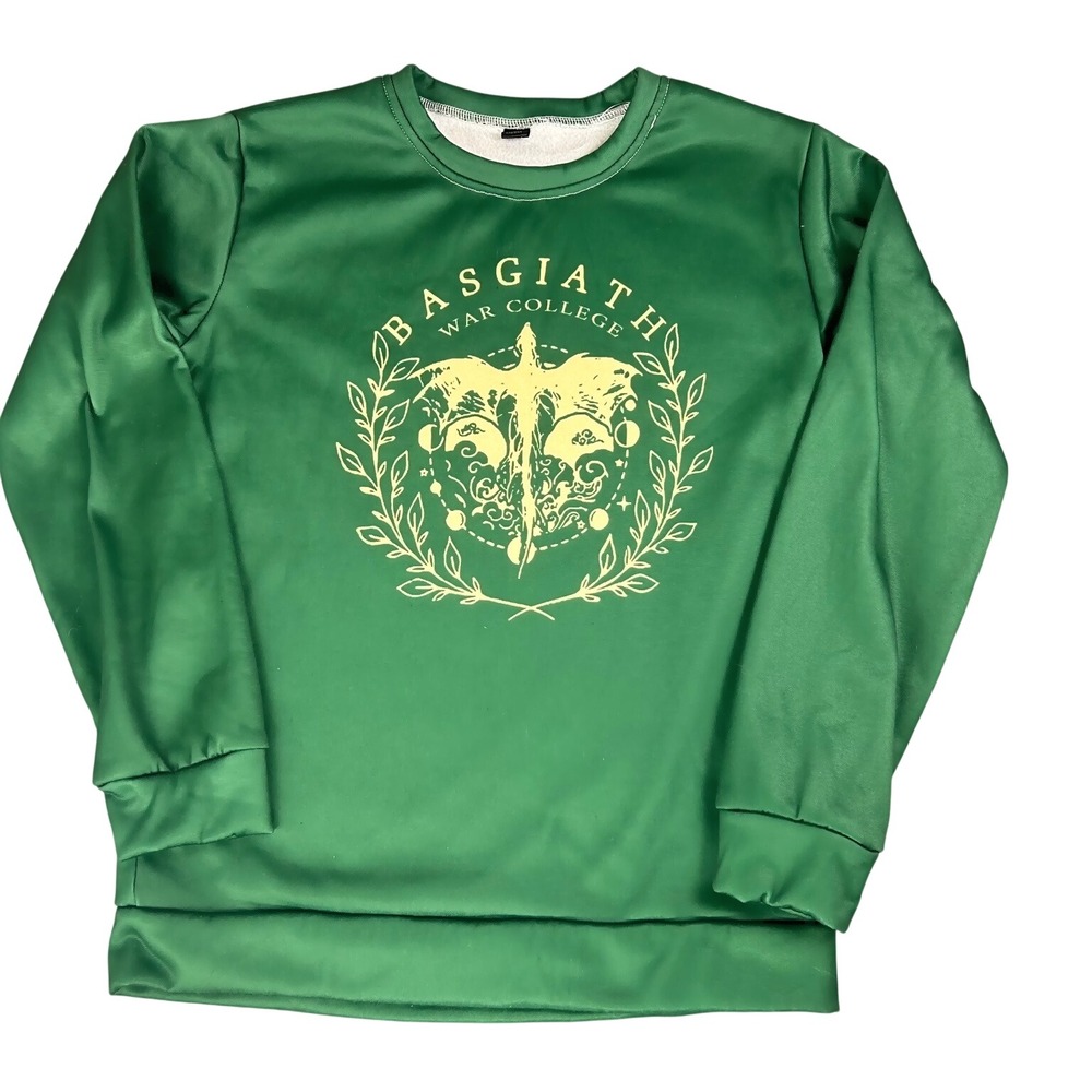 Basgiath War College Fourth Wing Inspired Green Dragon Sweatshirt Medium Fandom